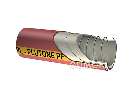 Potravinová tlakonasávacia hadica na tekuté požívatiny PLUTONE PF, 25/35mm, 13bar/-1bar, TPE-S/TPE-S, -35°C/+100°C, červená